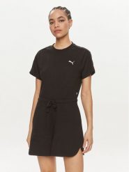 Puma Kombinezon HER 677891 Czarny Relaxed Fit. Czarne sukienki Puma, xs, bez wzorów, z bawełny, bez kołnierzyka, bez ramiączek. Za 169.99 zł.