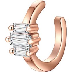 Glanzstücke München Srebrne klamry na ucho srebro wysokiej próby Cyrkonia srebrny Kolczyki 1 ct Damski. Szare kolczyki Glanzstücke München, z cyrkonią, pozłacane. Za 109.99 zł.