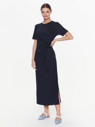 Tommy Hilfiger Sukienka codzienna WW0WW39343 Granatowy Regular Fit. Niebieskie sukienki Tommy Hilfiger, na co dzień, s, bez wzorów, z wiskozy, bez kołnierzyka, bez ramiączek, proste. Za 369.99 zł.