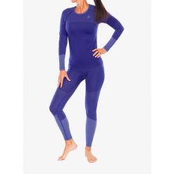 Bielizna termoaktywna damska Odlo Fundamentals Performance Warm Set Long. Niebieskia bielizna termoaktywna damska ODLO, bez wzorów, bez ramiączek, narciarskie. Za 297.09 zł.