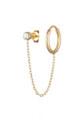 Elli Piercing damski Creole 2-otworowy z kryształem z pozłacanego srebra próby 925 Kolczyki koła 1 ct Damski. Kolczyki Elli, pozłacane. Za 328.99 zł.