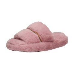 Różowe kapcie, klapki damskie Suzana 160. Czerwone kapcie Suzana, bez wzorów, z tkaniny. Za 79.00 zł.