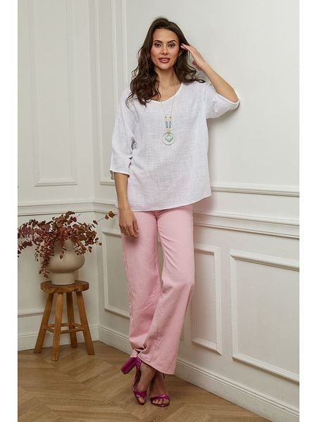 Fleur de Lin Bluzka "Guimauve" w kolorze białym rozmiar: XL. Białe bluzki Fleur de Lin, xl, bez wzorów, z bawełny, bez kołnierzyka, bez ramiączek. Za 136.45 zł.