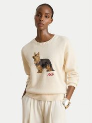 LAUREN RALPH LAUREN Sweter 200B27841001 Beżowy jasny Relaxed Fit. Brązowe swetry Lauren Ralph Lauren, s, bez wzorów, bez ramiączek. Za 1,199.00 zł.