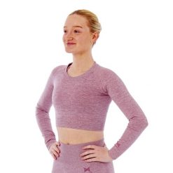 Xtreme Sportswear Crop Damski top sportowy z długim rękawem Różowy. Czerwone topy sportowe XTREME SOCKSWEAR, m, bez wzorów, na fitness i siłownię. Za 142.99 zł.