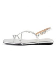 Loft37 Skórzane sandały "Ocean Blue" w kolorze srebrnym rozmiar: 35. Szare sandały loft37, bez wzorów, klasyczne, z otwartym noskiem, bez obcasa, bez zapięcia. Za 304.99 zł.