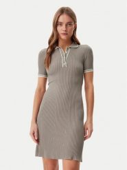 Guess Sukienka dzianinowa W5GK84 Z3L10 Beżowy Regular Fit. Brązowe sukienki Guess, l, z aplikacjami, z dzianiny, bez kołnierzyka, bez ramiączek. Za 369.99 zł.