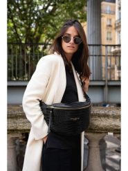 Maison héritage PARIS Skórzana saszetka "Rachel Croco" w kolorze czarnym - 34 x 17 cm rozmiar: onesize. Czarne nerki i saszetki maison héritage PARIS, bez wzorów, z materiału, sportowe, bez dodatków. Za 300.95 zł.