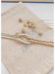 Atelier MIU Pozłacana bransoletka rozmiar: onesize. Białe bransoletki atelier MIU, z perłą, pozłacane. Za 39.99 zł.