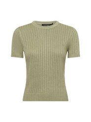 Lauren Ralph Lauren sweter z krótkim rękawem Kobiety len zielony|srebrny, S. Szare swetry Lauren Ralph Lauren, s, bez wzorów, z dzianiny, bez ramiączek. Za 649.95 zł.