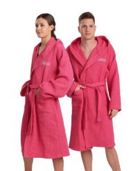 Szlafrok kąpielowy na basen po treningu unisex Arena Hooded Robe. Czerwone szlafroki damskie Arena, s, bez wzorów, z bawełny, bez ramiączek. Za 201.98 zł.