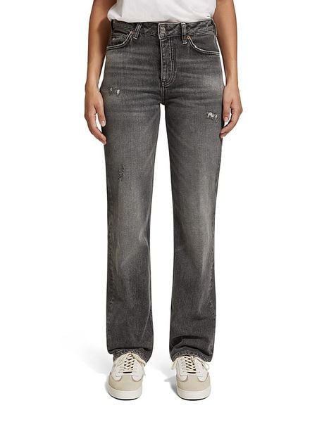 Scotch & Soda Dżinsy - Regular fit - w kolorze antracytowym rozmiar: W28/L32. Czarne jeansy Scotch & Soda, l, z aplikacjami, ze skóry, klasyczne, z podwyższonym stanem. Za 222.41 zł.