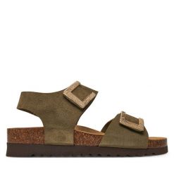 Sandały Grünland. Brązowe sandały Grünland, bez wzorów, bez obcasa, na płaskiej podeszwie, bez zapięcia. Za 269.99 zł.