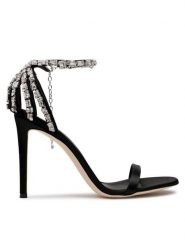 Giuseppe Zanotti Sandały I200039 Czarny. Czarne sandały GIUSEPPE ZANOTTI, bez wzorów, z materiału, bez obcasa, na szpilce, bez zapięcia. Za 3,699.00 zł.