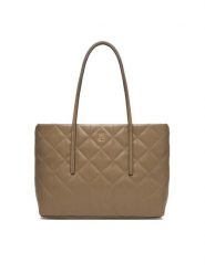 Calvin Klein Torebka Quilted Small Tote LV04F3325G Beżowy. Brązowe torebki klasyczne Calvin Klein, bez wzorów, ze skóry, bez dodatków. Za 649.99 zł.