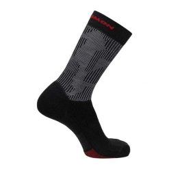 Skarpety Unisex Dla Dorosłych X Ultra Crew. Czarne skarpetki Salomon, bez wzorów, z materiału. Za 57.99 zł.