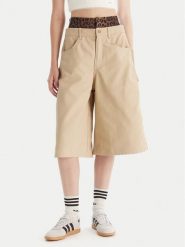 Adidas Szorty jeansowe Firebird Utility JX8762 Beżowy Regular Fit. Brązowe szorty adidas, bez wzorów, z bawełny. Za 156.99 zł.