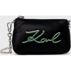 Karl Lagerfeld torebka kolor czarny. Czarne listonoszki KARL LAGERFELD, bez wzorów, na ramię, bez dodatków. Za 599.99 zł.