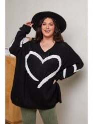 Curvy Lady Sweter w kolorze czarnym rozmiar: 40/42. Czarne swetry Curvy Lady, bez wzorów, ze splotem, klasyczne, bez ramiączek. Za 101.70 zł.