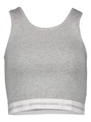 Copenhagen Studios Top w kolorze szarym rozmiar: L. Szare topy Copenhagen Studios, l, bez wzorów, bez kołnierzyka, bez ramiączek. Za 61.02 zł.