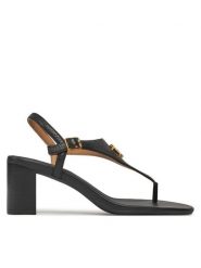LAUREN RALPH LAUREN Sandały 802940575001 Czarny. Czarne sandały Lauren Ralph Lauren, bez wzorów, ze skóry, bez obcasa, na słupku, bez zapięcia. Za 469.99 zł.