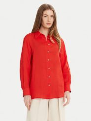 Marella Koszula Ixie 2513111084 Czerwony Regular Fit. Czerwone koszule Marella, bez wzorów, ze lnu, bez kołnierzyka, bez ramiączek. Za 669.99 zł.