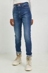 Tommy Jeans jeansy damskie high waist. Niebieskie jeansy Tommy Jeans, bez wzorów, z jeansu, z podwyższonym stanem. Za 489.99 zł.