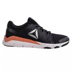 Buty treningowe damskie Reebok Trainflex Trening. Czarne buty treningowe Reebok, bez wzorów, z materiału, bez zapięcia, na fitness i siłownię. Za 348.00 zł.