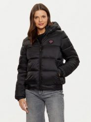 Guess Kurtka puchowa W4PL3M WH0J0 Czarny Regular Fit. Czarne kurtki Guess, l, z aplikacjami, z puchu, bez kaptura. Za 1,139.00 zł.