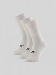 4F Skarpetki długie (3-pack) damskie - białe 35-38. Białe skarpetki 4f, bez wzorów, z bawełny. Za 59.99 zł.