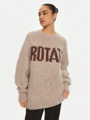 ROTATE Sweter 114443 Brązowy Regular Fit. Brązowe swetry ROTATE, bez wzorów, z wełny, bez ramiączek. Za 729.99 zł.
