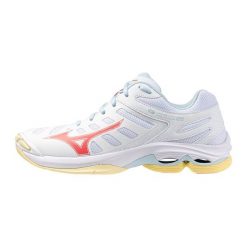 Damskie buty halowe Mizuno Wave Voltage. Białe buty do biegania Mizuno, bez wzorów, bez zapięcia, do biegania, mizuno wave. Za 453.05 zł.