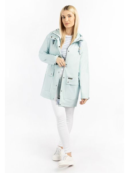 Schmuddelwedda Płaszcz przeciwdeszczowy w kolorze błękitnym rozmiar: M/L. Niebieskie kurtki przeciwdeszczowe Schmuddelwedda, l, bez wzorów, sportowe, bez kaptura. Za 356.61 zł.