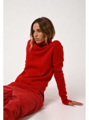 AUTHENTIC CASHMERE Kaszmirowy golf "Fornet" w kolorze czerwonym rozmiar: M. Czerwone swetry AUTHENTIC CASHMERE, m, bez wzorów, z kaszmiru, bez ramiączek. Za 334.60 zł.