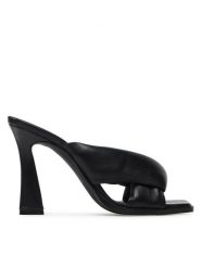 Pinko Klapki Corinne Sabot PE 23 BLKS1 100654 A0N9 Czarny. Czarne klapki Pinko, bez wzorów, ze skóry, bez obcasa, bez zapięcia. Za 779.99 zł.