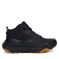 Trekkingi Hoka. Czarne trekkingi HOKA, bez wzorów, z gore-texu, bez zapięcia, trekkingowe, gore-tex. Za 949.99 zł.