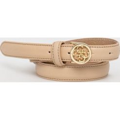 Guess pasek skórzany damski kolor beżowy. Brązowe paski Guess, z aplikacjami. Za 219.99 zł.