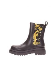 Versace Jeans Couture Sztyblety Drew 77VA3S60 Czarny. Czarne botki Versace Jeans Couture, bez wzorów, z jeansu, bez obcasa, na płaskiej podeszwie, bez zapięcia. Za 549.99 zł.
