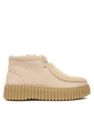 Clarks Trzewiki Torhill Moss 26182914 Beżowy. Brązowe botki Clarks, bez wzorów, ze skóry, bez obcasa, na płaskiej podeszwie, bez zapięcia. Za 329.99 zł.