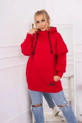 Bluza ocieplana z półgolfem czerwona. Czerwone bluzy KESI, l, bez wzorów, z bawełny, bez ramiączek, bez kaptura. Za 238.37 zł.