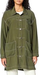 DAMSKA TUNIKA LEE ELONGATED DUSTER COA REGULAR FIT OLIVE GREEN L45WCWNX 112110654. Zielone sukienki Lee, l, bez wzorów, bez kołnierzyka, bez ramiączek. Za 199.99 zł.