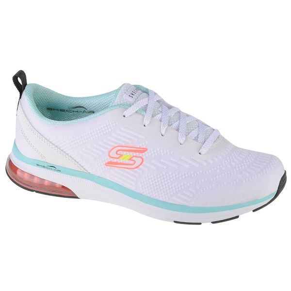 Buty do chodzenia damskie Skechers Skechair Edge Mellow Days. Białe buty treningowe Skechers, bez wzorów, z gumy, bez zapięcia, na fitness i siłownię. Za 279.99 zł.