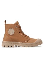 Palladium Trapery Pampa Hi Zip Wl 95982-252-M Brązowy. Brązowe traperki Palladium, bez wzorów, z nubiku, bez obcasa, bez zapięcia. Za 356.85 zł.