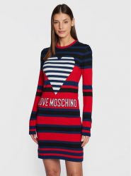 LOVE MOSCHINO Sukienka dzianinowa WSE2010X 1148 Czerwony Slim Fit. Czerwone sukienki Love Moschino, bez wzorów, z dzianiny, bez kołnierzyka, bez ramiączek. Za 899.99 zł.
