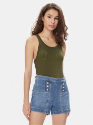 Liu Jo Top MA4327 J4695 Khaki Slim Fit. Brązowe topy Liu Jo, l, bez wzorów, z wiskozy, bez kołnierzyka, bez ramiączek. Za 179.99 zł.