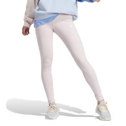 Legginsy fitness damskie Adidas. Białe legginsy adidas, bez wzorów, z bawełny, sportowe. Za 129.99 zł.