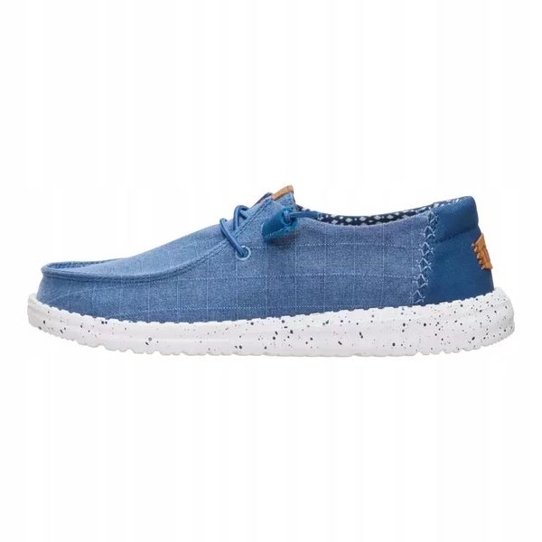 HeyDude Damskie Mokasyny Wendy Chambray Grid. Białe mokasyny Hey dude, bez wzorów, z materiału. Za 289.00 zł.