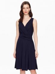 Lauren Ralph Lauren Sukienka koktajlowa 250865006002 Granatowy Regular Fit. Niebieskie sukienki Lauren Ralph Lauren, bez wzorów, z syntetyku, wizytowe, bez kołnierzyka, bez ramiączek. Za 519.99 zł.