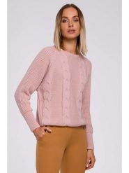 Made of emotion Sweter w kolorze jasnoróżowym rozmiar: S/M. Różowe swetry Made Of Emotion, m, bez wzorów, ze splotem, bez ramiączek. Za 74.99 zł.