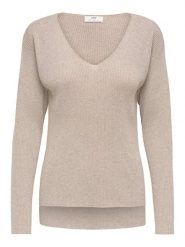JDY Sweter "New" w kolorze szarobrązowym rozmiar: M. Brązowe swetry JDY, m, bez wzorów, prążkowane, bez ramiączek. Za 129.95 zł.